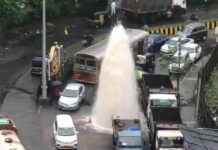 Water Fountain in the Middle of Mumbai Road Sparks Social Media Jokes and Memes news-04082024-024021